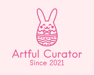 Pink Easter Egg Bunny  logo design