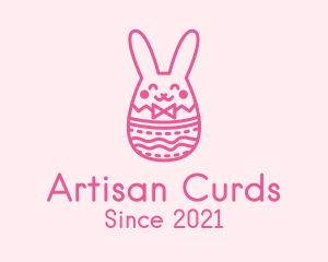 Pink Easter Egg Bunny  logo design