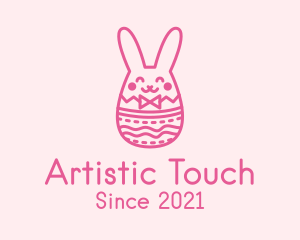 Pink Easter Egg Bunny  logo design