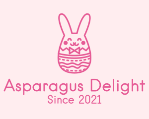 Pink Easter Egg Bunny  logo design