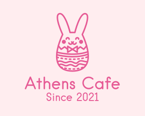 Pink Easter Egg Bunny  logo design