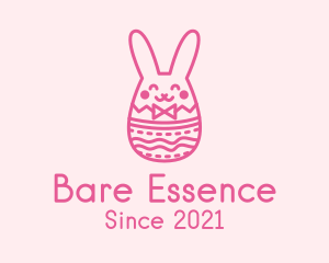 Pink Easter Egg Bunny  logo design