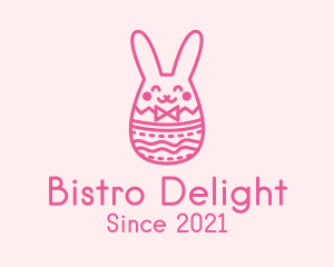 Pink Easter Egg Bunny  logo design