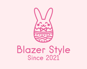 Pink Easter Egg Bunny  logo design