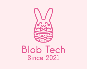 Pink Easter Egg Bunny  logo design