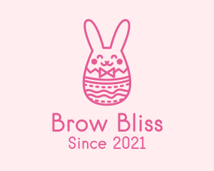 Pink Easter Egg Bunny  logo design