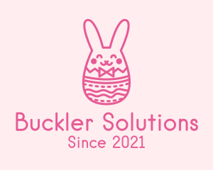 Pink Easter Egg Bunny  logo design