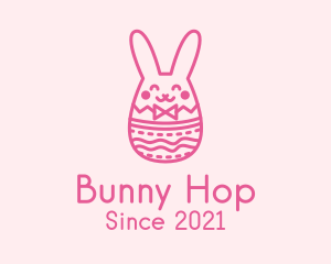 Pink Easter Egg Bunny  logo design