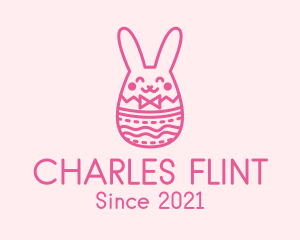 Pink Easter Egg Bunny  logo design