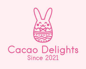 Pink Easter Egg Bunny  logo design