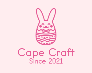 Pink Easter Egg Bunny  logo design