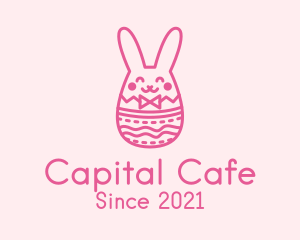 Pink Easter Egg Bunny  logo design