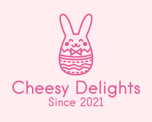 Pink Easter Egg Bunny  logo design