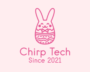 Pink Easter Egg Bunny  logo design