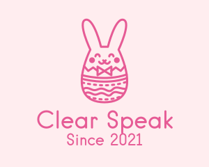 Pink Easter Egg Bunny  logo design