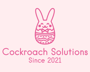 Pink Easter Egg Bunny  logo design