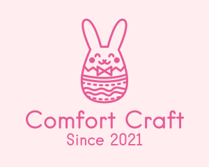 Pink Easter Egg Bunny  logo design