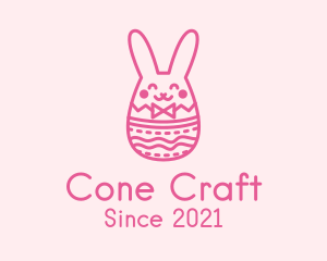 Pink Easter Egg Bunny  logo design