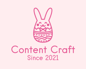 Pink Easter Egg Bunny  logo design