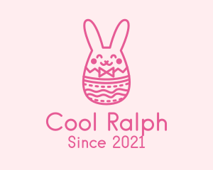 Pink Easter Egg Bunny  logo design