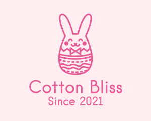 Pink Easter Egg Bunny  logo design