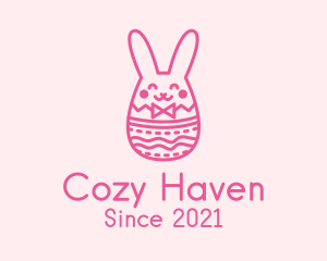 Pink Easter Egg Bunny  logo design