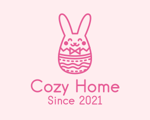 Pink Easter Egg Bunny  logo design