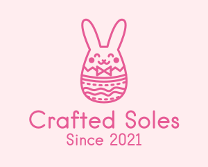 Pink Easter Egg Bunny  logo design