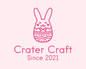 Pink Easter Egg Bunny  logo design