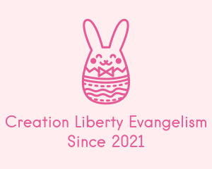 Pink Easter Egg Bunny  logo design