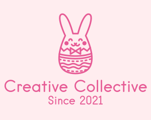 Pink Easter Egg Bunny  logo design