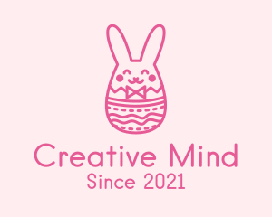 Pink Easter Egg Bunny  logo design