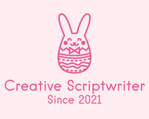 Pink Easter Egg Bunny  logo design