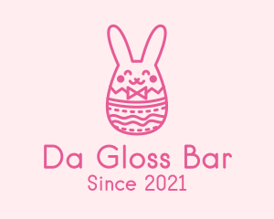 Pink Easter Egg Bunny  logo design