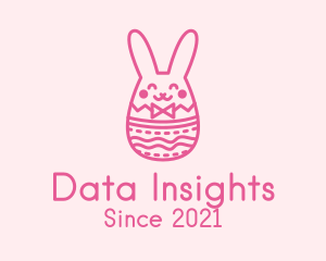 Pink Easter Egg Bunny  logo design