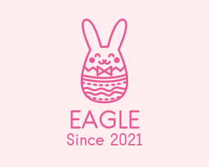 Pink Easter Egg Bunny  logo design