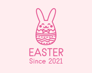 Pink Easter Egg Bunny  logo design