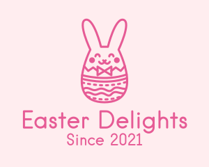 Easter - Pink Easter Egg Bunny logo design