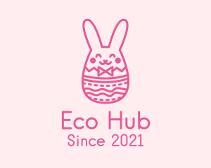 Pink Easter Egg Bunny  logo design