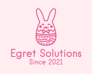 Pink Easter Egg Bunny  logo design