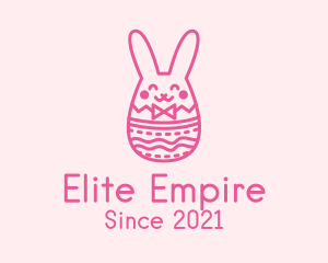 Pink Easter Egg Bunny  logo design