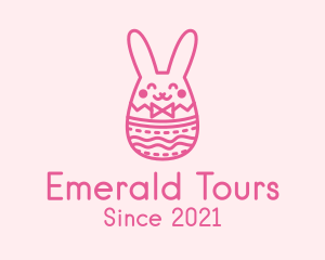 Pink Easter Egg Bunny  logo design