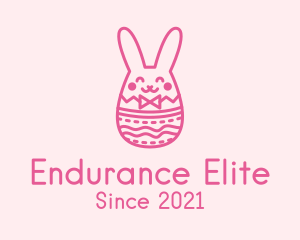 Pink Easter Egg Bunny  logo design