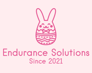 Pink Easter Egg Bunny  logo design