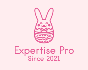 Pink Easter Egg Bunny  logo design