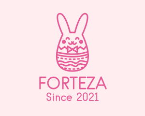 Pink Easter Egg Bunny  logo design