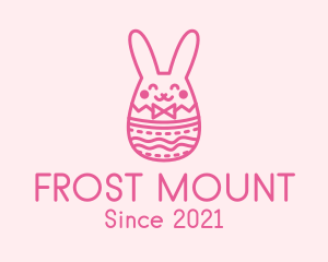 Pink Easter Egg Bunny  logo design