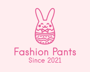 Pink Easter Egg Bunny  logo design