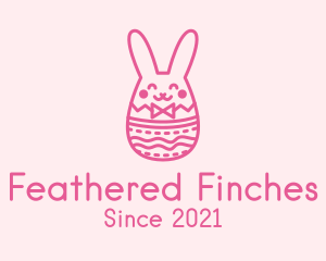 Pink Easter Egg Bunny  logo design