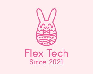 Pink Easter Egg Bunny  logo design